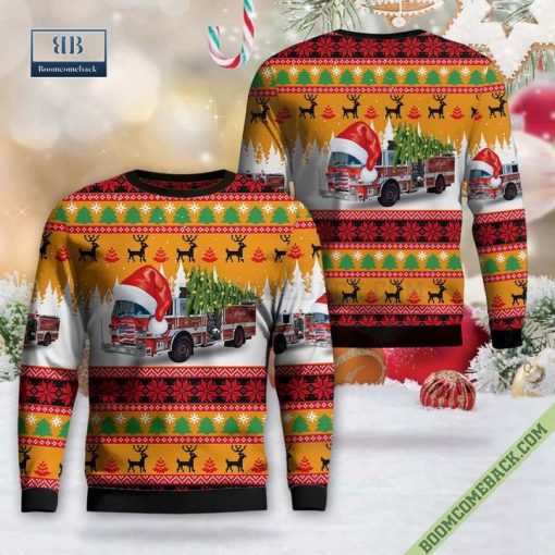 New Hampshire, Nashua Fire Rescue Engine 2 Ugly Christmas Sweater