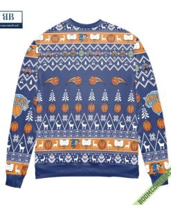 new york knicks basketball team reindeer pattern ugly christmas sweater 5 LqXJq