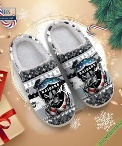 NFL Las Vegas Raiders Christmas Indoor Slip On Slippers