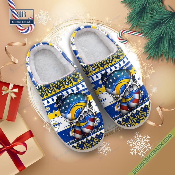 nfl los angeles rams christmas indoor slip on slippers 1 sibhl