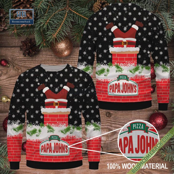 Papa Johns Santa Claus Ugly Christmas Sweater