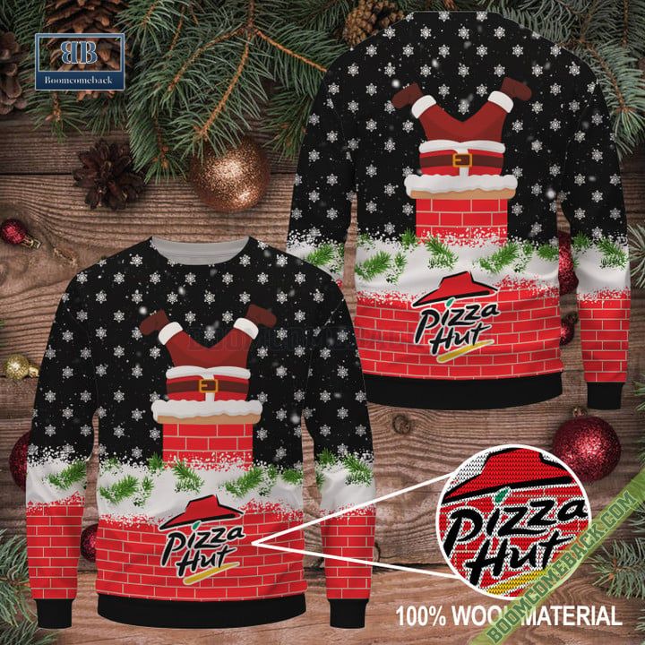Pizza Hut Santa Claus Ugly Christmas Sweater