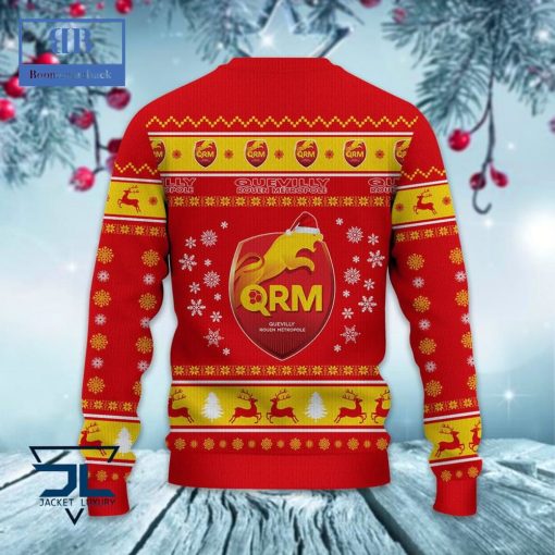 Quevilly Rouen Metropole Santa Hat Ugly Christmas Sweater