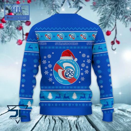 RC Strasbourg Alsace Santa Hat Ugly Christmas Sweater