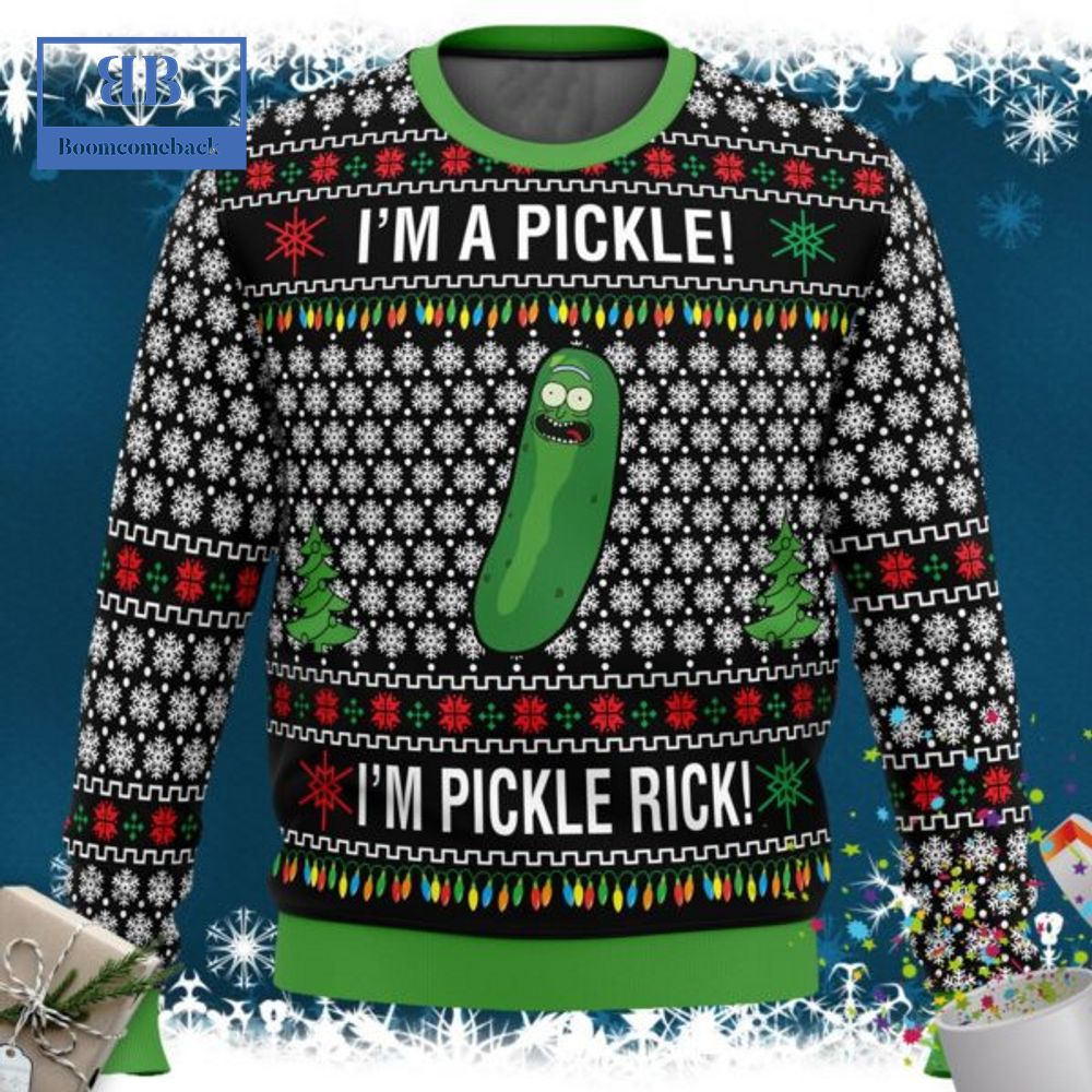 Rick And Morty I'm A Pickle I'm Pickle Rick Ugly Christmas Sweater