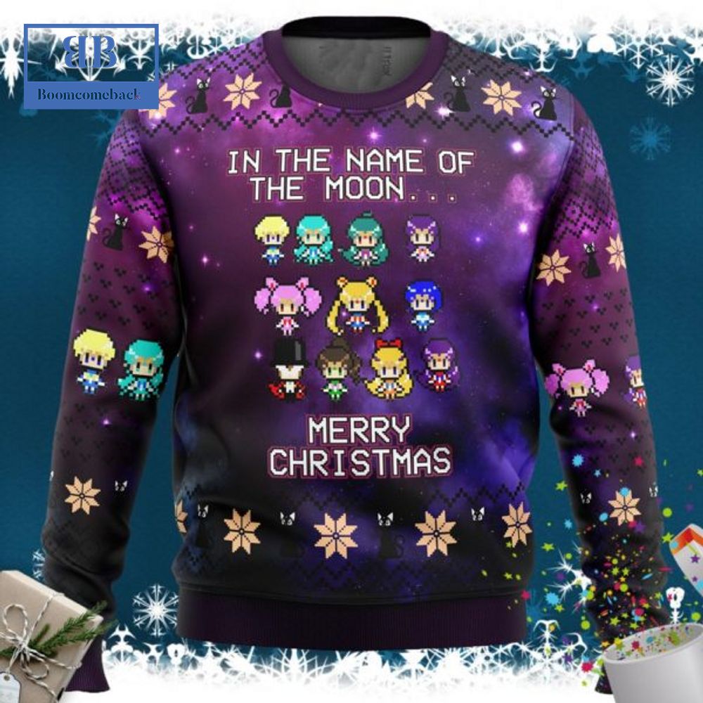 Sailor Moon In the Name Of the Moon Merry Christmas Ugly Christmas Sweater