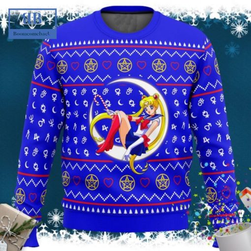 Sailor Moon Sitting On Moon Ugly Christmas Sweater