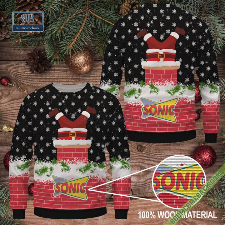 Sonic Drive-In Santa Claus Ugly Christmas Sweater