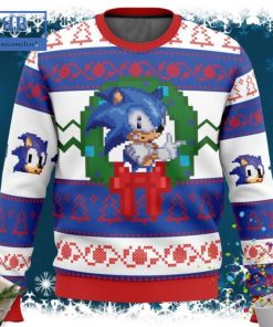 Sonic The Hedgehog 8 Bit Ugly Christmas Sweater