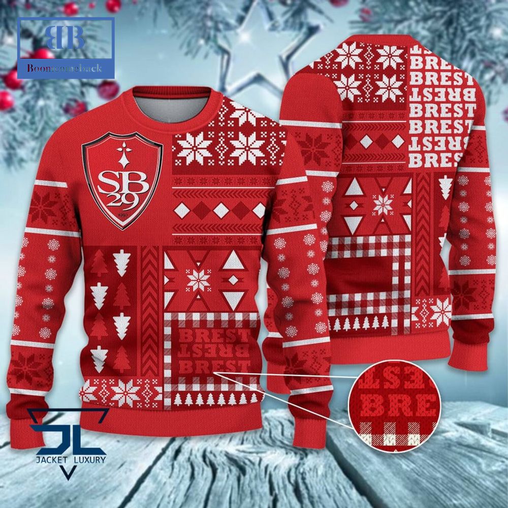 Stade de Reims Santa Hat Ugly Christmas Sweater