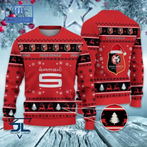 Stade Rennais FC Santa Hat Ugly Christmas Sweater