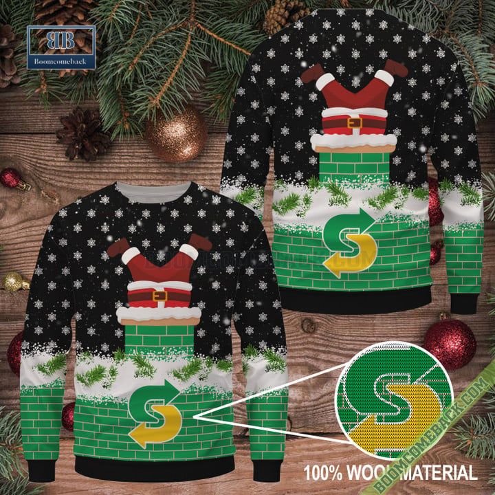 Subway Santa Claus Ugly Christmas Sweater