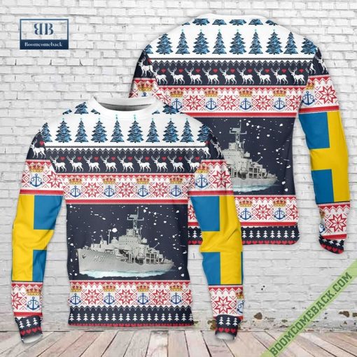 Swedish Navy HMS Alvsnabben M01 Ugly Christmas Sweater Jumper
