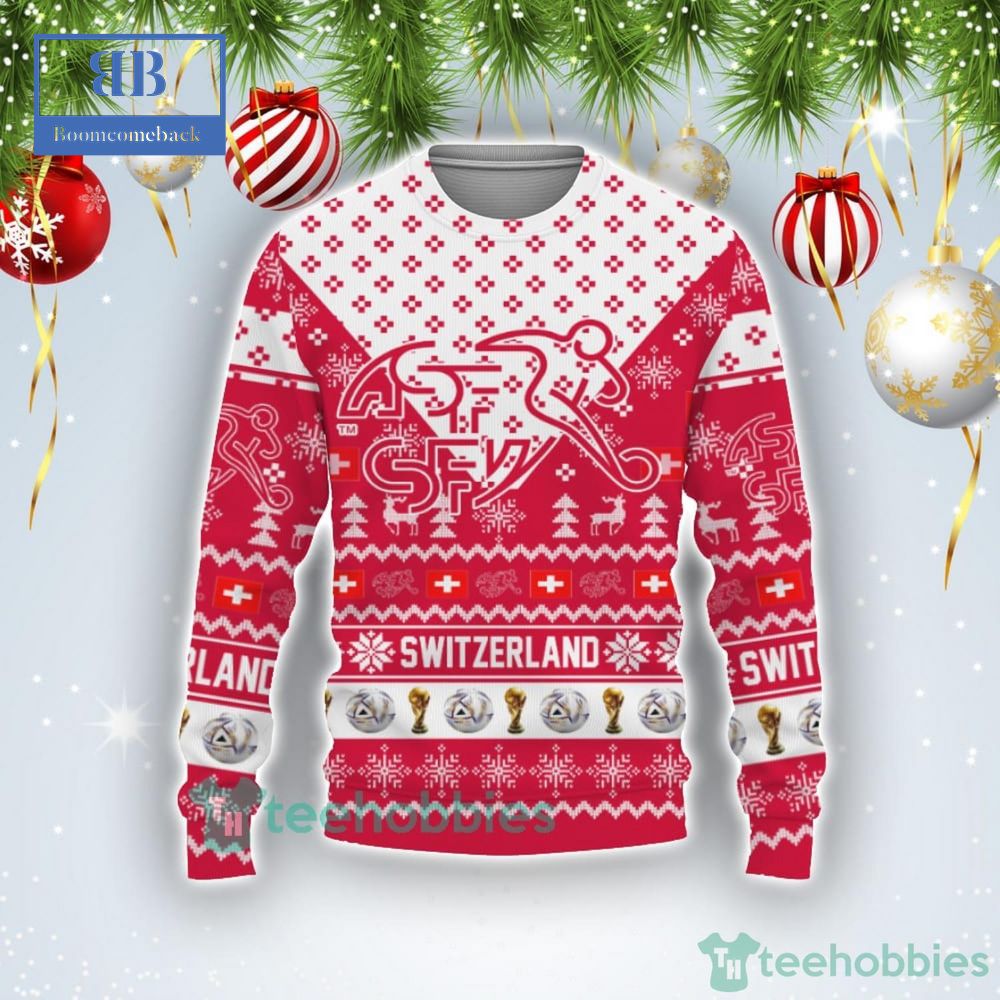 Switzerland National Football Team World Cup 2022 Qatar Style 1 Ugly Christmas Sweater