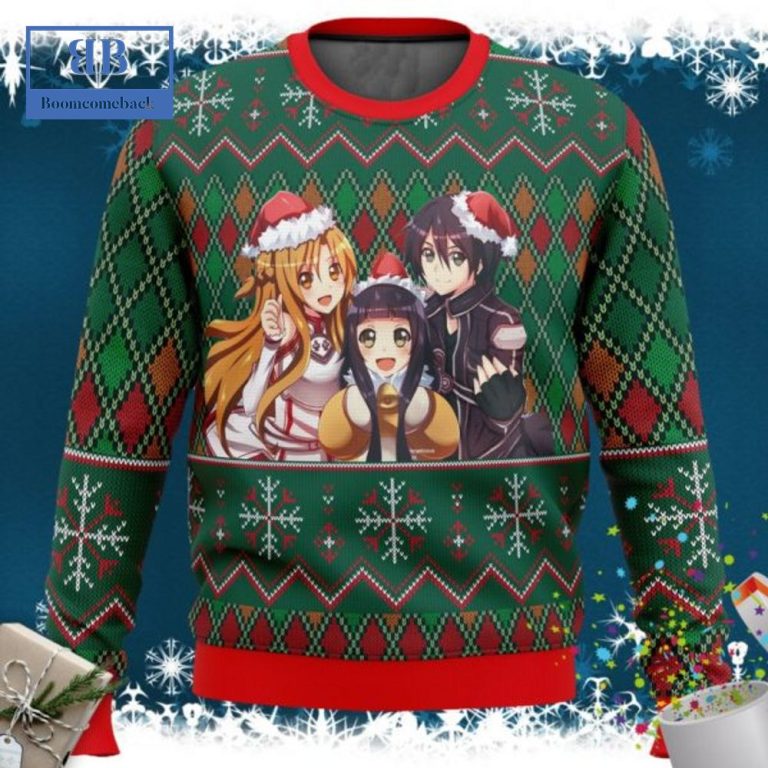 Sword Art Online Yuuki Asuna Kirigaya Kazuto Konno Yuuki Ugly Christmas Sweater