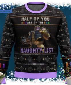 Thanos Half Of You Are On The Naughty List Ugly Christmas Sweater