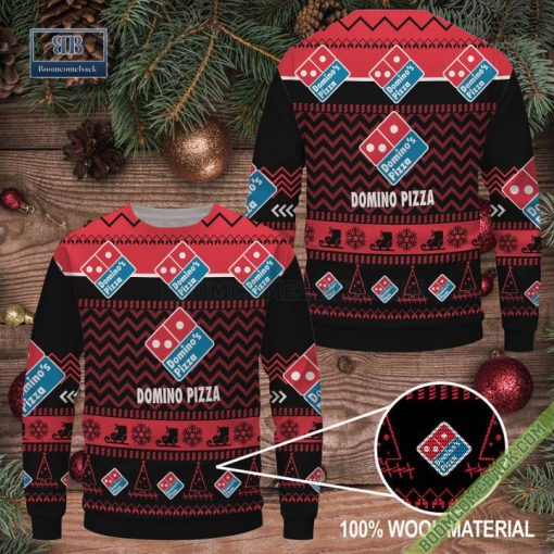 Domino Pizza Pattern Ugly Christmas Sweater
