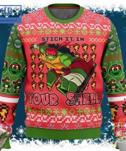 TMNT Raphael Stick It In Your Shell Ugly Christmas Sweater