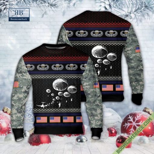 US Army Airborne Paratrooper Ugly Sweater Jumper