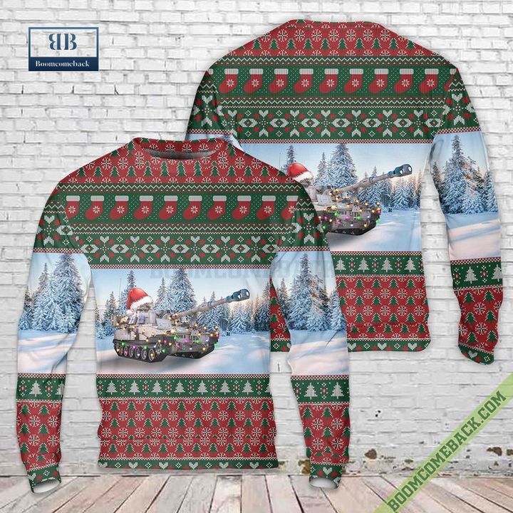 US Army M109A6 Paladin Ugly Christmas Sweater