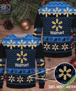 Walmart Logo Pattern Ugly Christmas Sweater